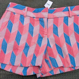 LOFT Ann Taylor The Riviera Shorts Metallic Pink Chevron Size 0